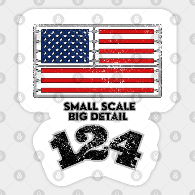 Small scale big detail 124 worn Sticker by GraphGeek